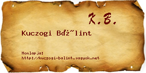 Kuczogi Bálint névjegykártya